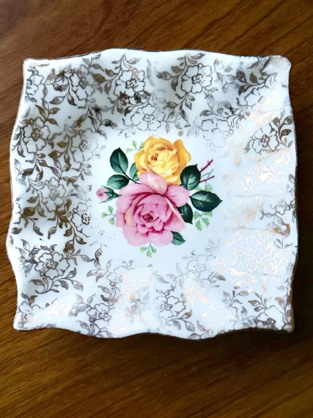 Vintage English Bone China Floral Trinket Dishes Set Glenmac Imports
